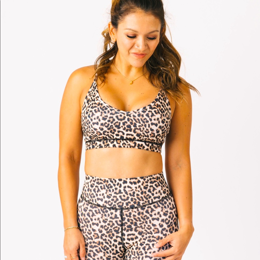 🌙NEW Zyia leopard brilliant mesh bra L